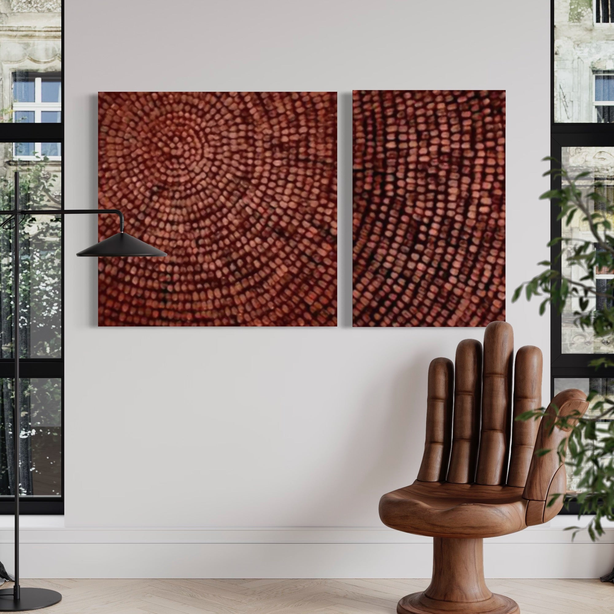 Crimson Masonry 2-Panel-Kunst