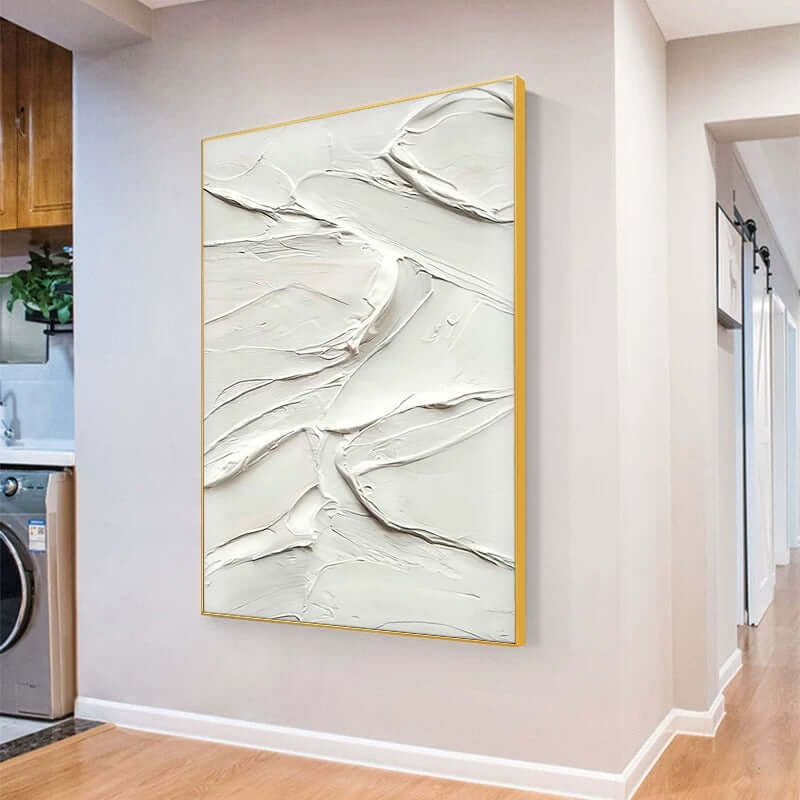 White Heavy Textured Painting - Hand Painting
