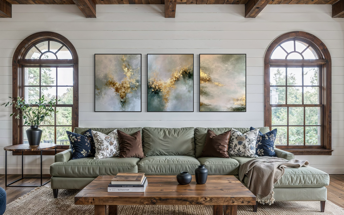 Golden Mystery Triptych - Hand Painting
