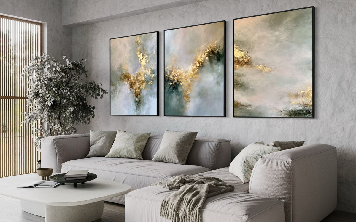 Golden Mystery Triptych - Hand Painting