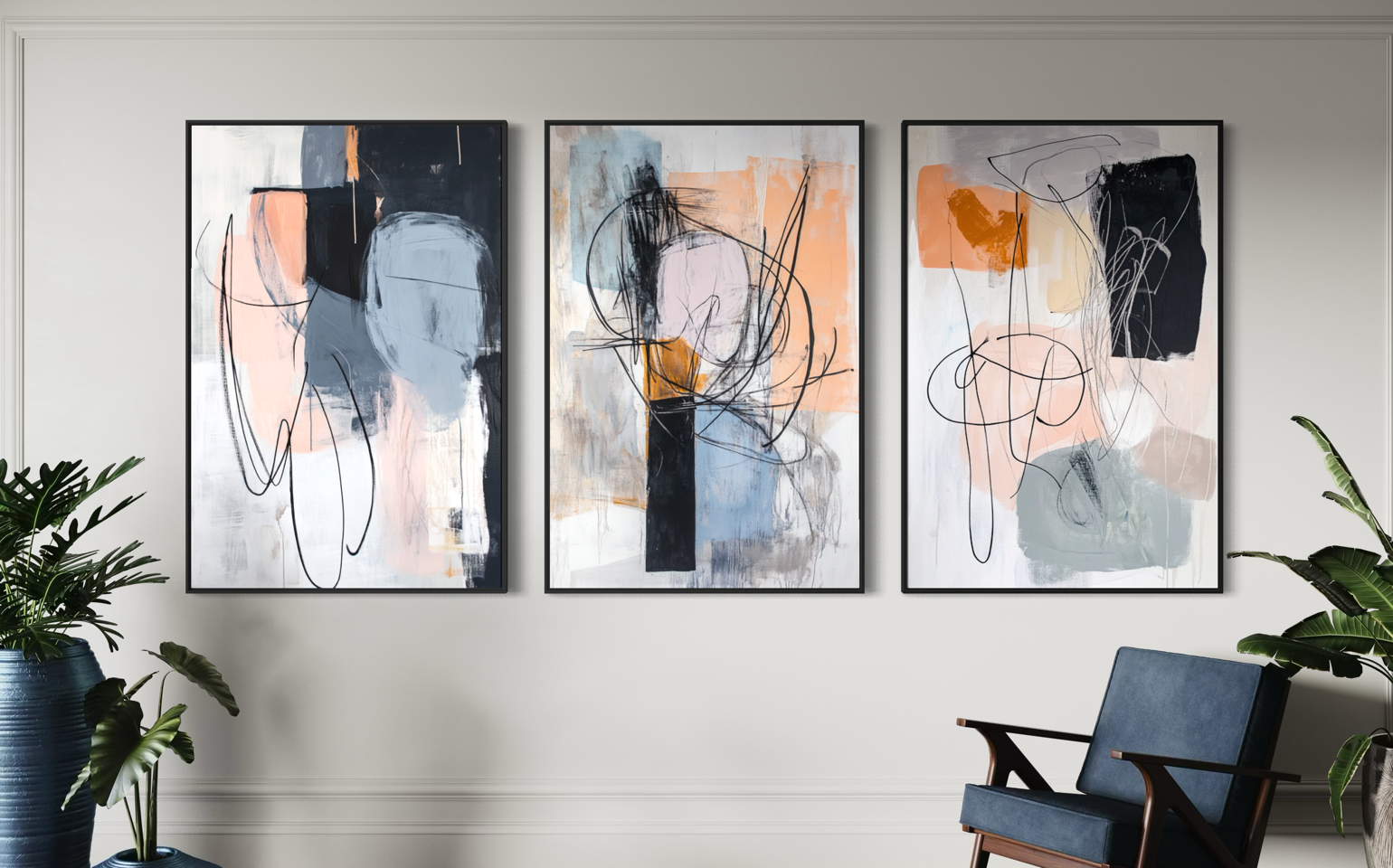 Lines and Forms Triptych