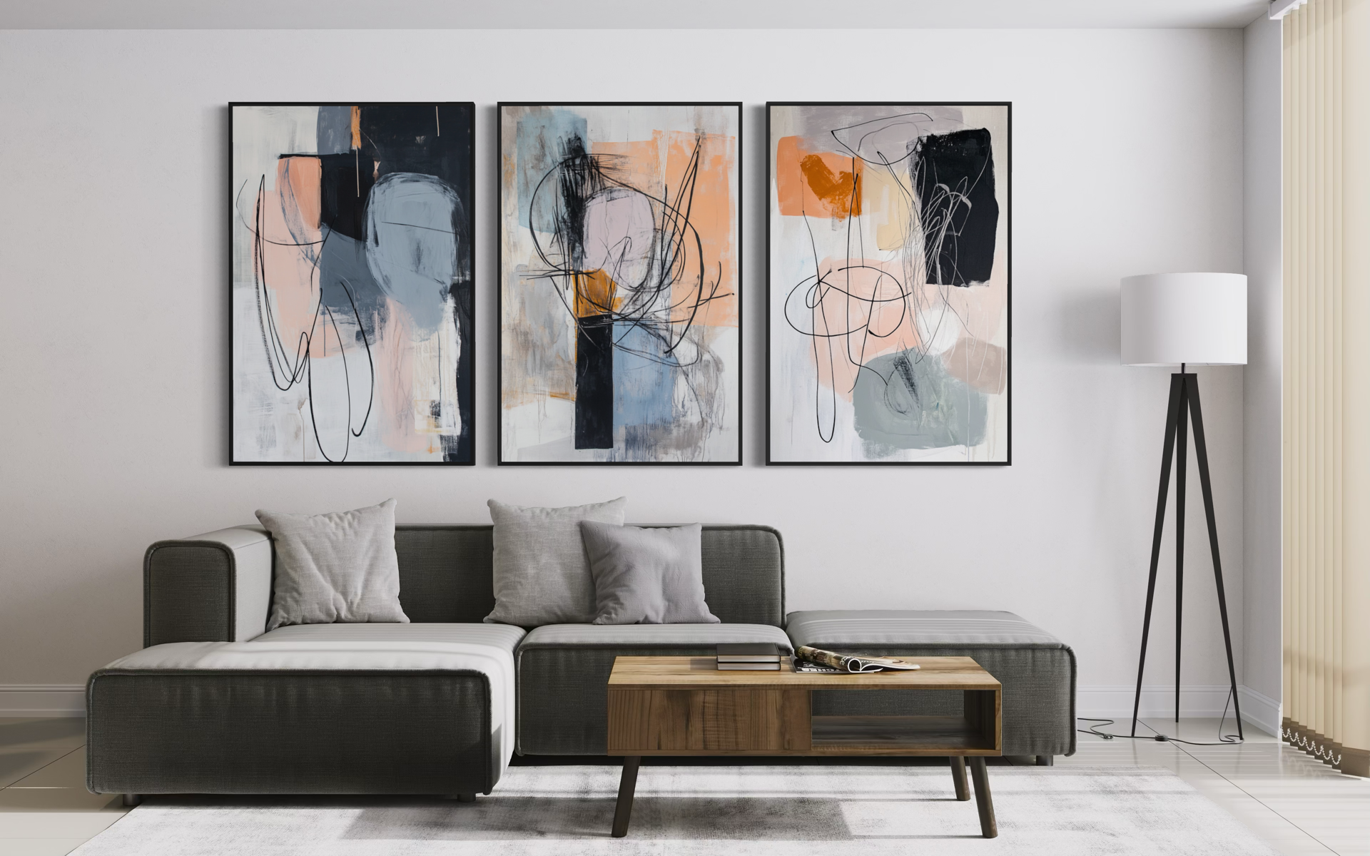 Lines and Forms Triptych