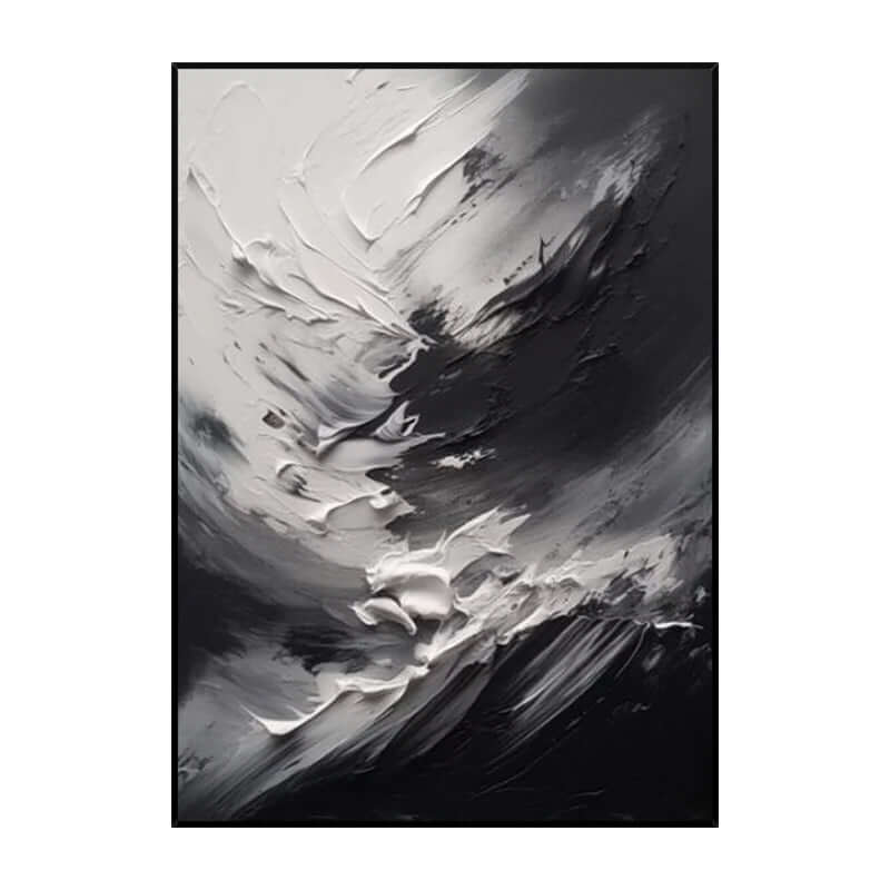 Black and White Clouds Swirling - Hand Painting