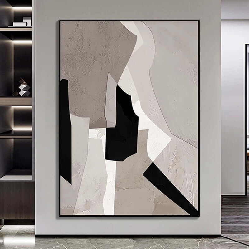 Brown Beige White Textured Wall Art - Hand Painting