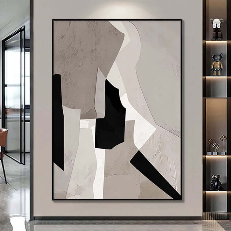 Brown Beige White Textured Wall Art - Hand Painting