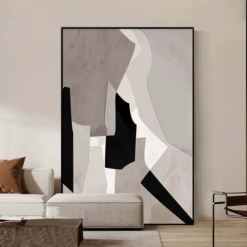 Arte de pared texturizado en tonos marrón, beige y blanco