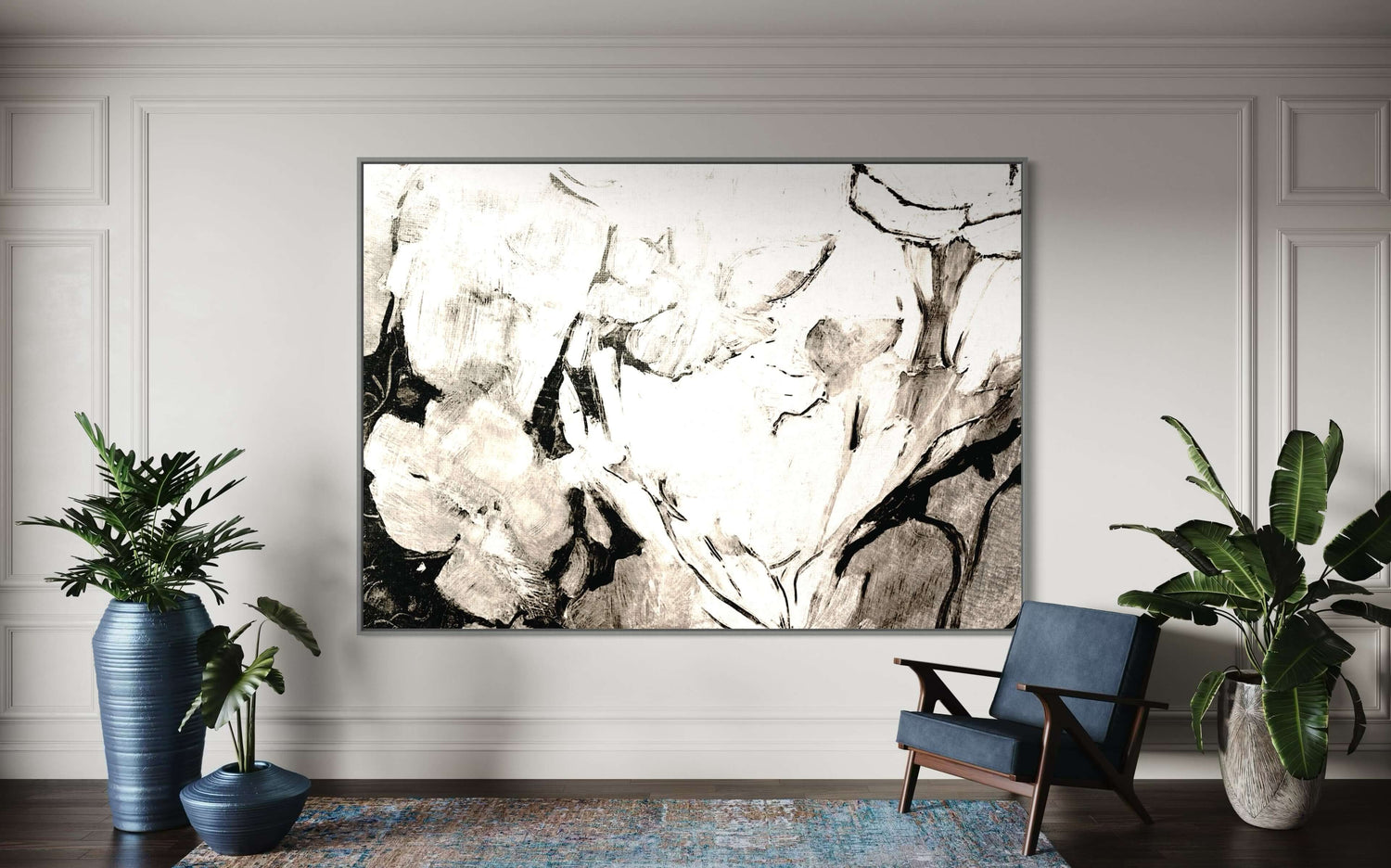 Floral negro  Dining Room Wall Art