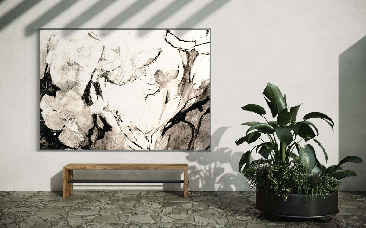Black Floral - Hand Painting
