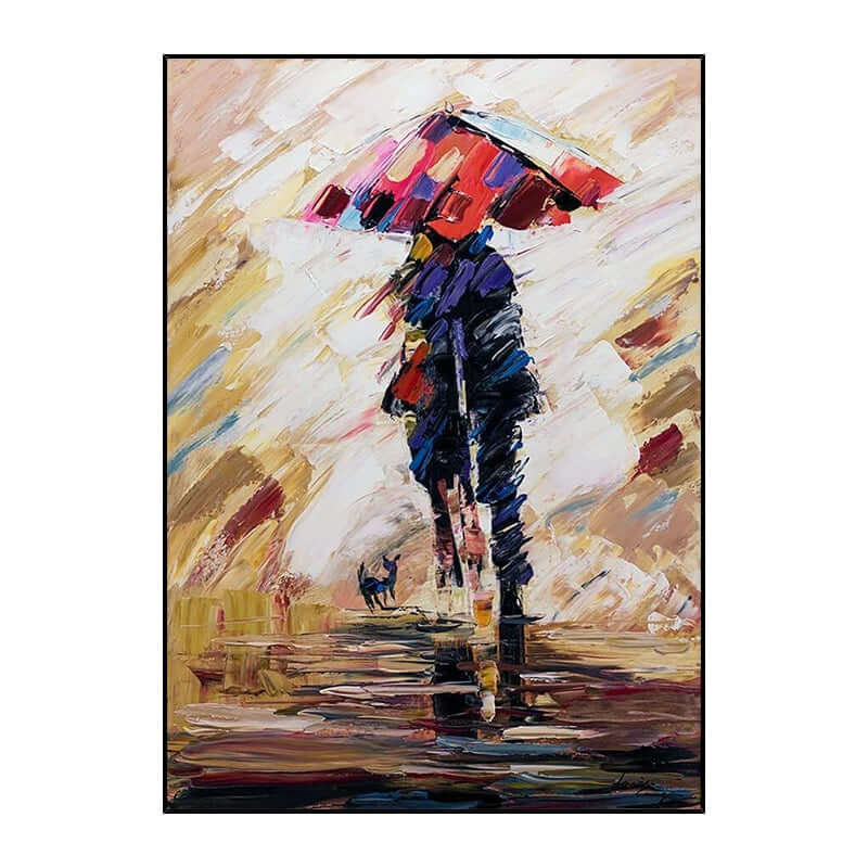 Pintura abstracta de amantes misteriosos
