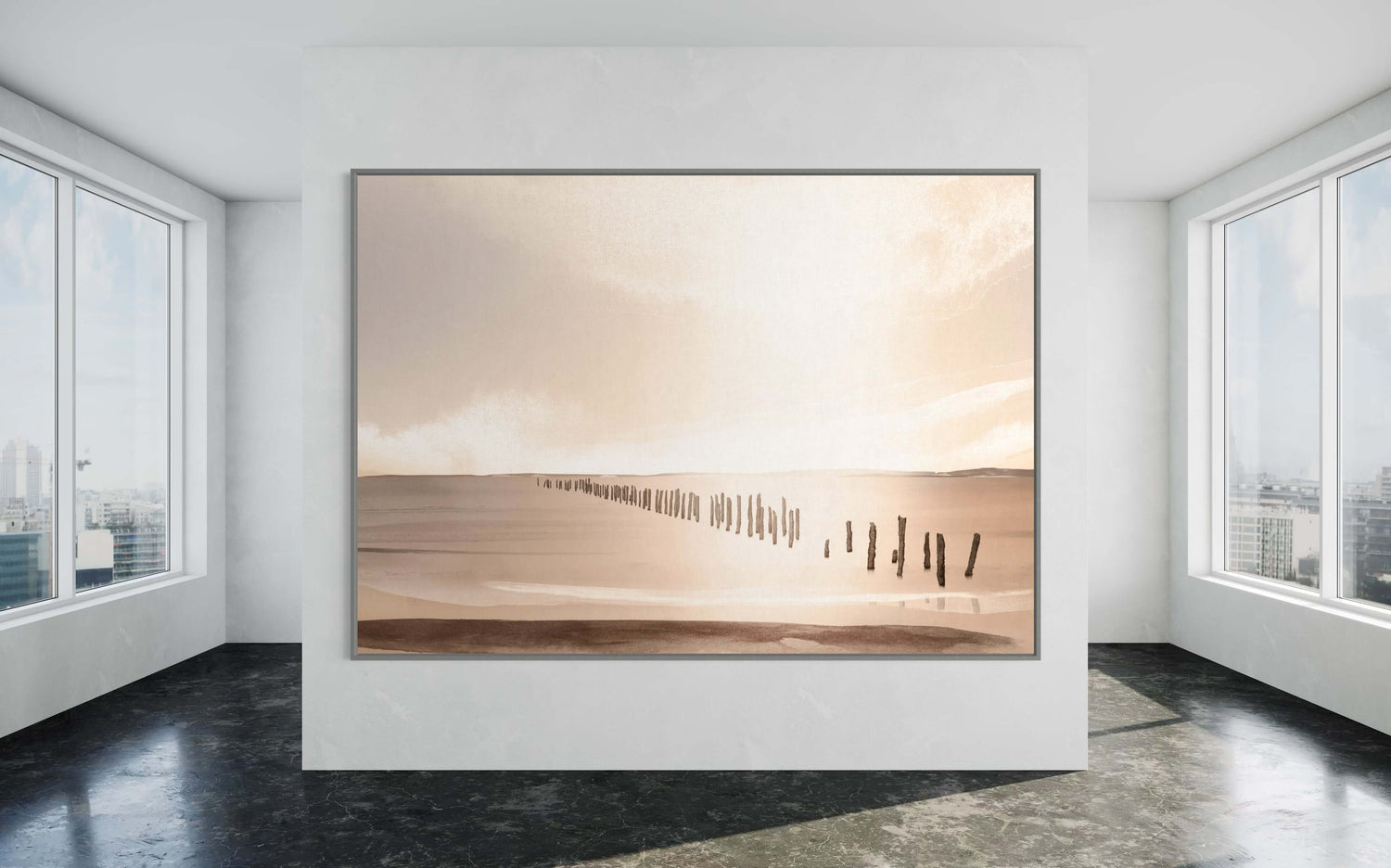 Sonnenuntergang in Bridport  Wabi Sabi Wall Art