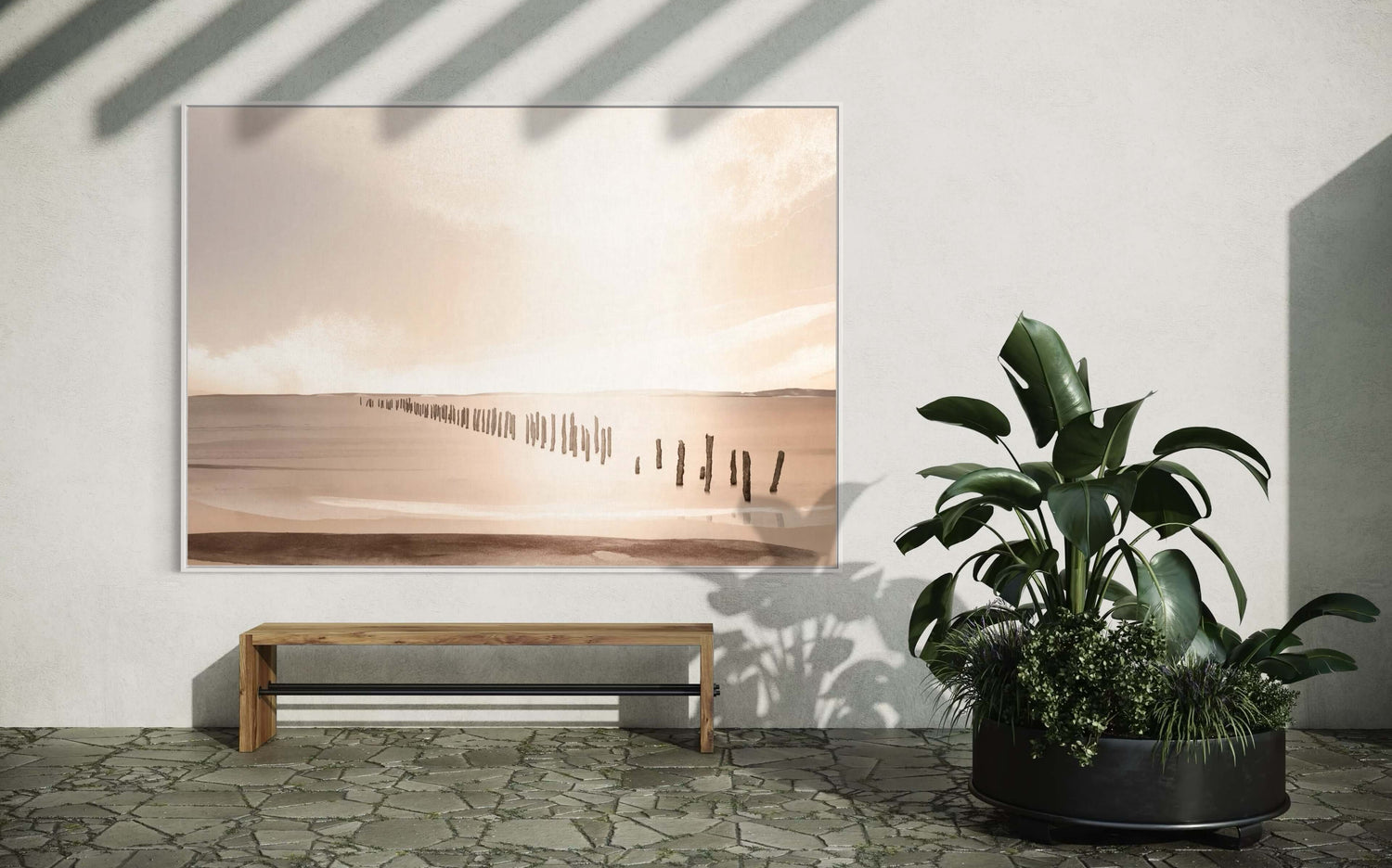 Sonnenuntergang in Bridport  Wabi Sabi Wall Art