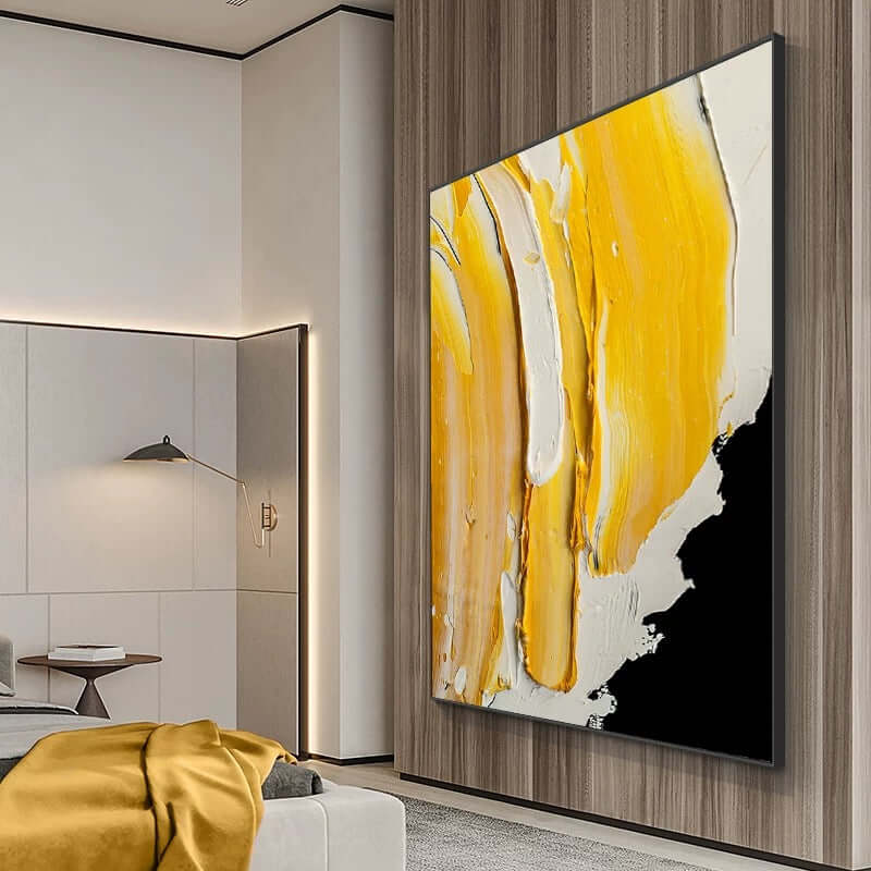 Yellow Textured Heavy Painting - Hand Painting