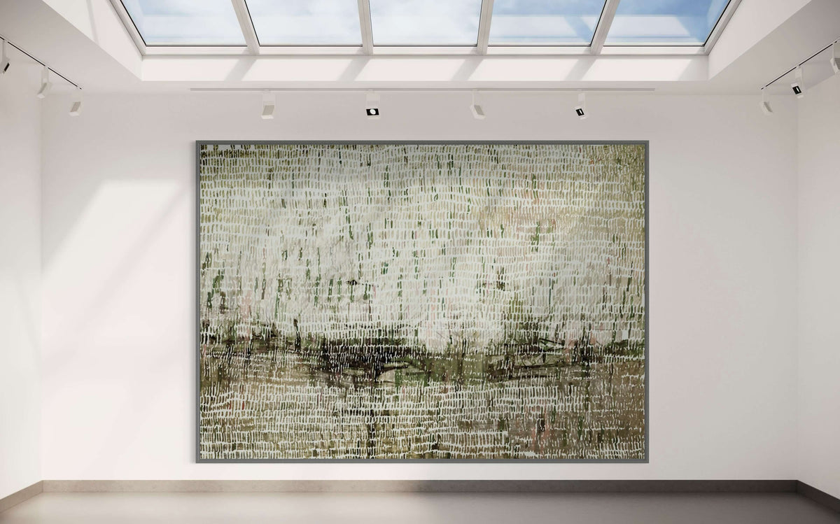 Dancing Rain Green - Hand Painting