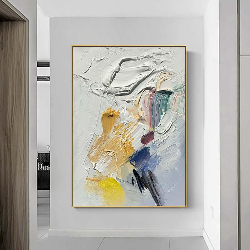 Pintura blanca y multicolor