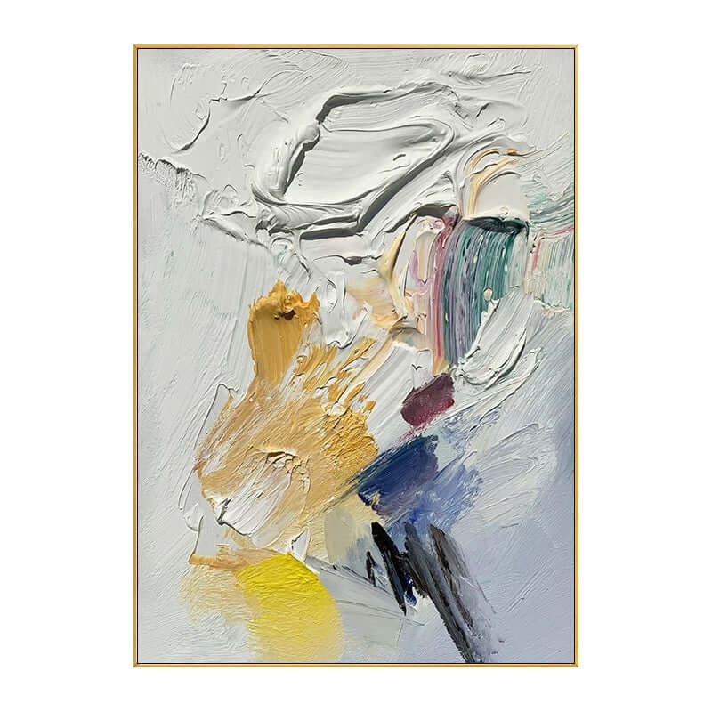 Pintura blanca y multicolor