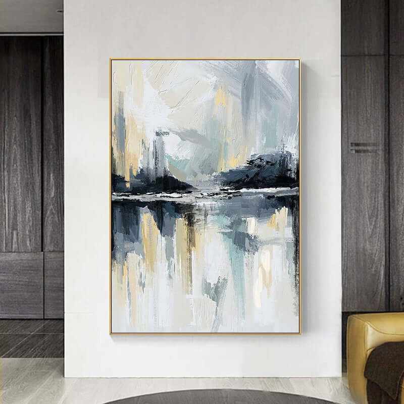 Abstrakte Kunst am Seeufer
