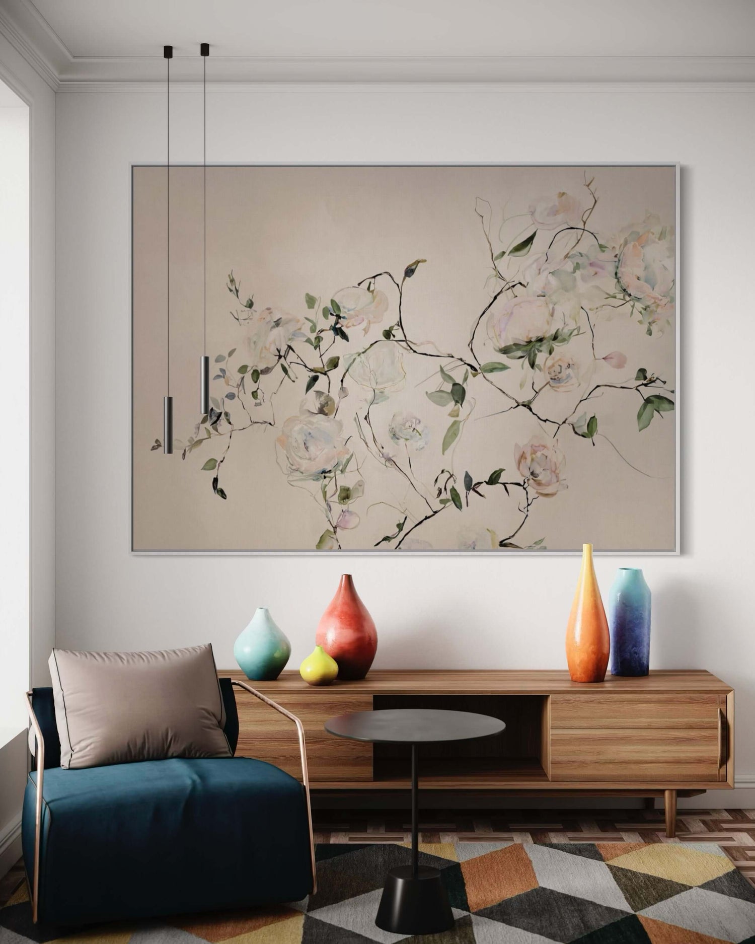 Vigne pastel Wabi Sabi Wall Art