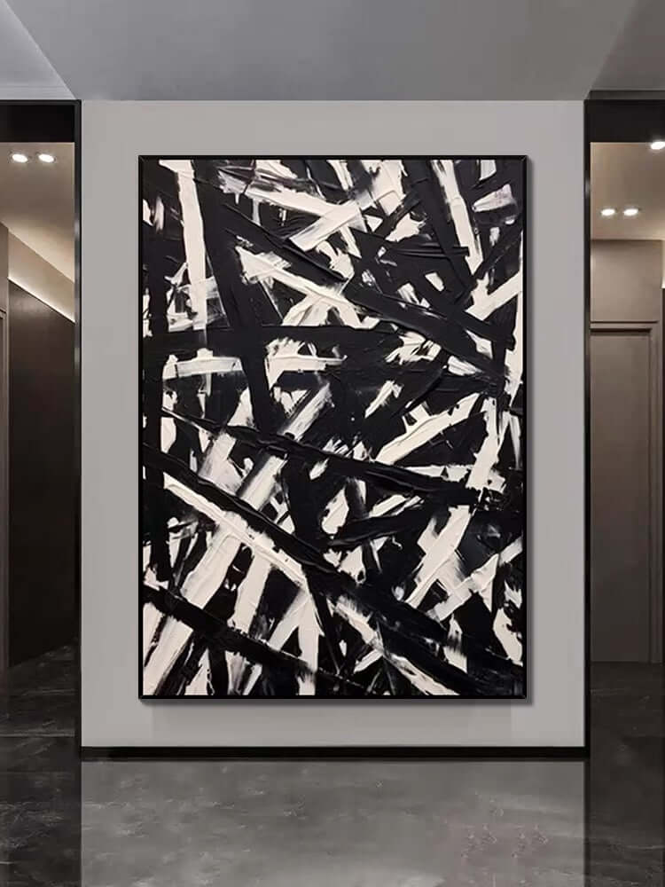 Texture nera e crema incasinata Arte da Parete per Soggiorno