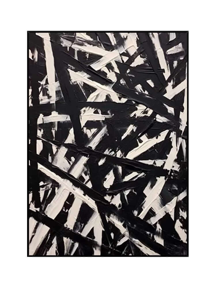 Texture nera e crema incasinata Arte da Parete per Soggiorno
