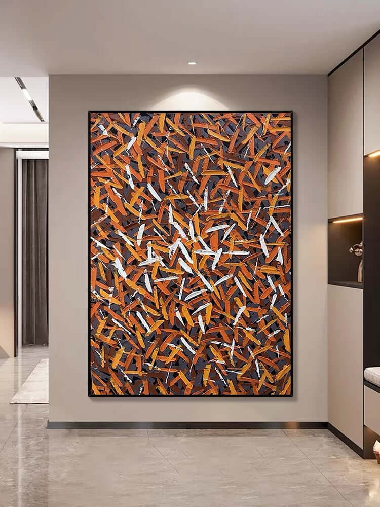 Brown Orange Messed Up Texture Staircase Wall Art