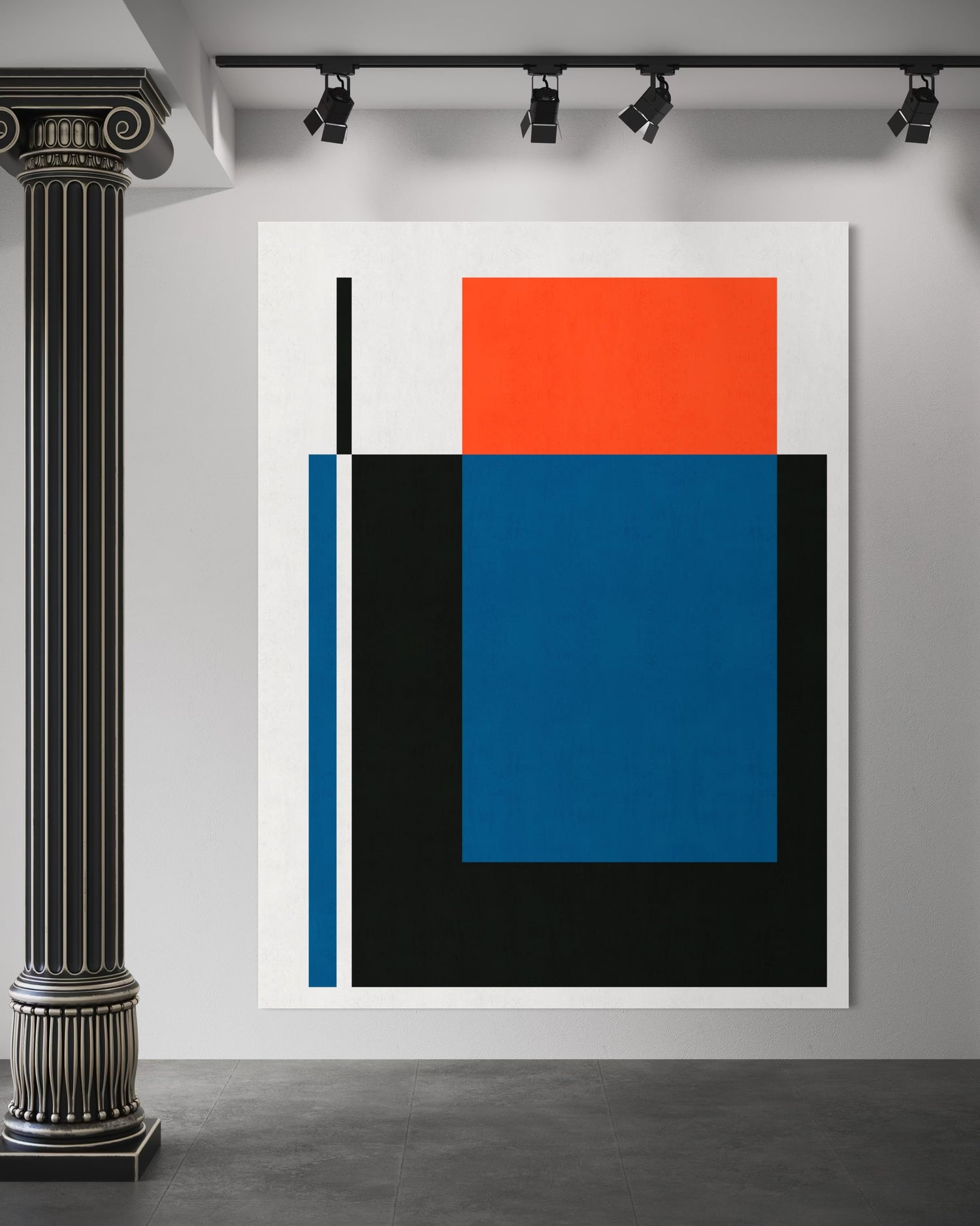 Blue and Red 4 Geometric Wall Art