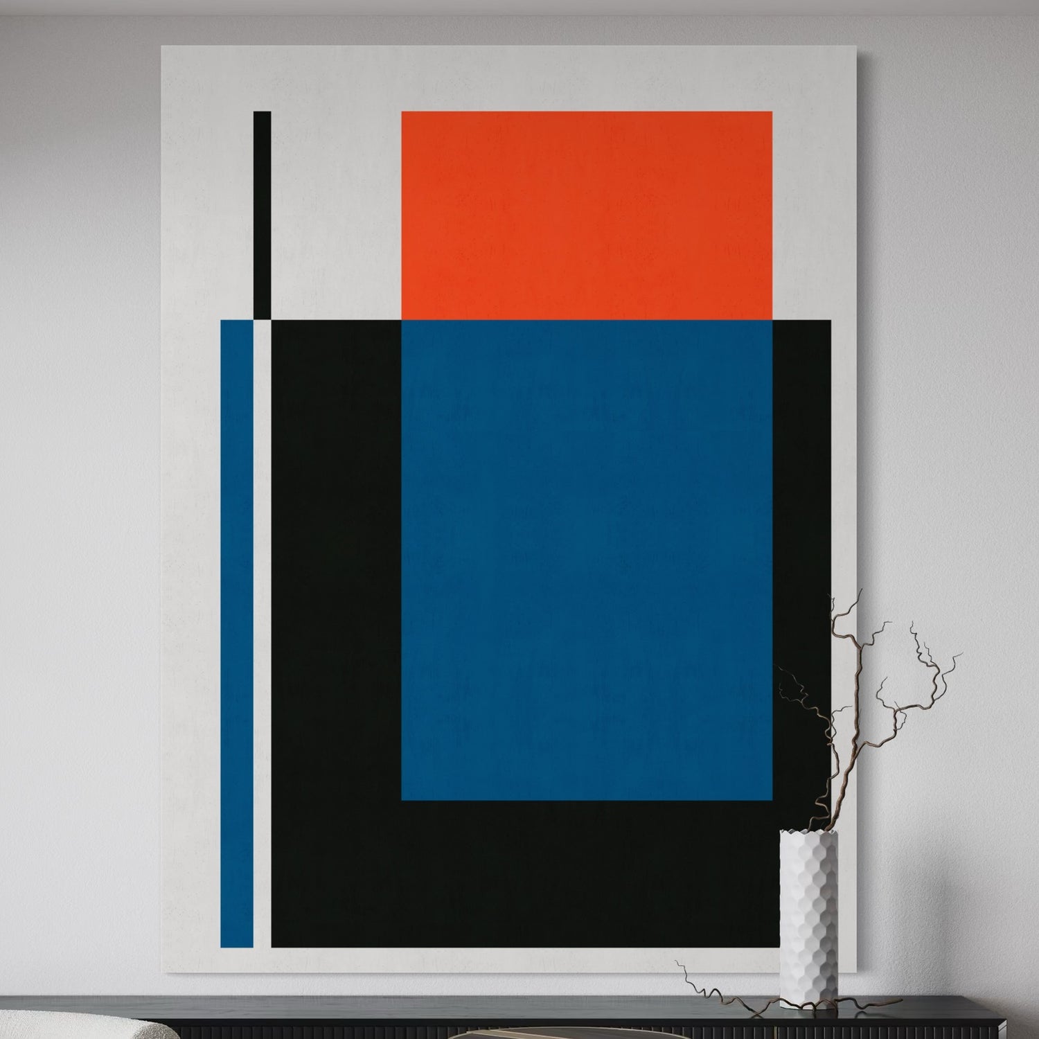 Blue and Red 4 Geometric Wall Art