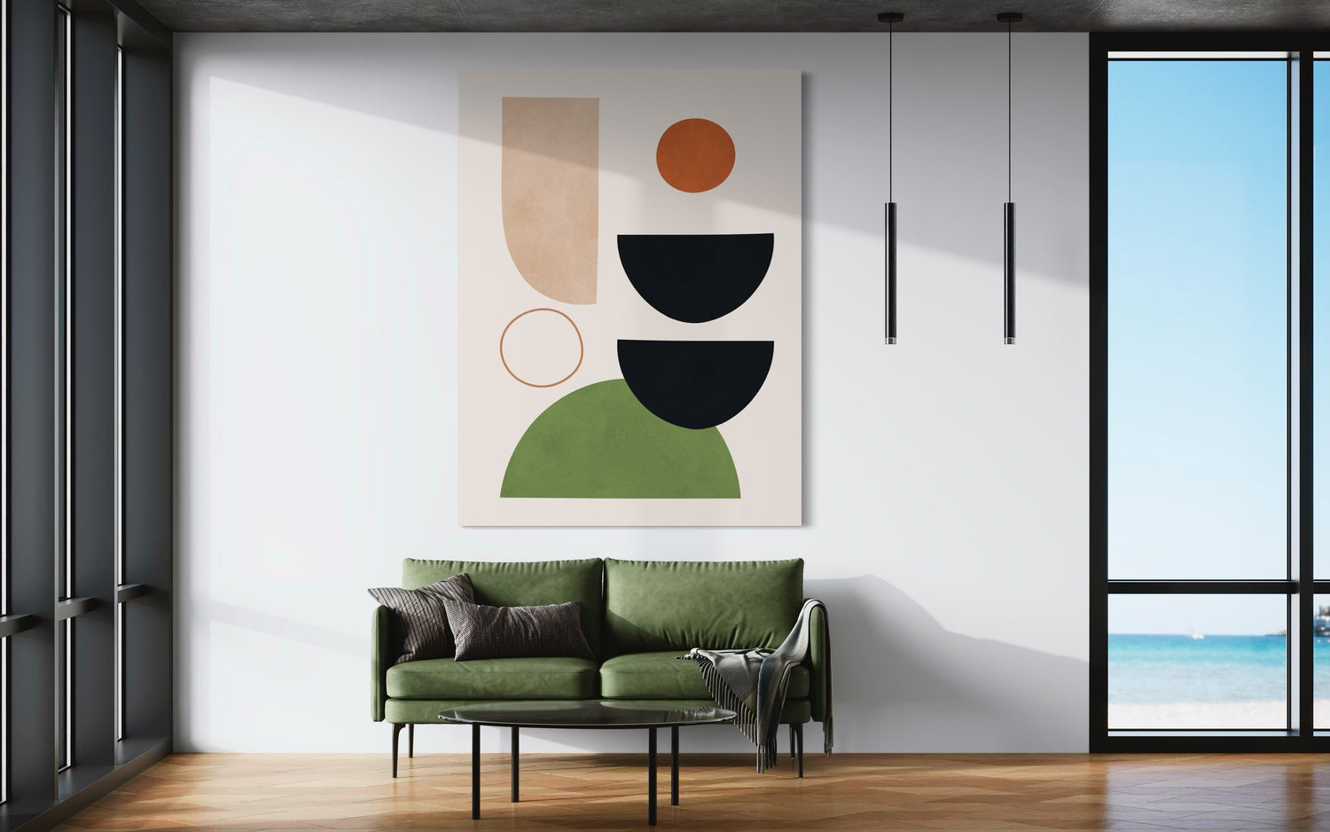 Circles and Semicircles 2 Geometric Wall Art