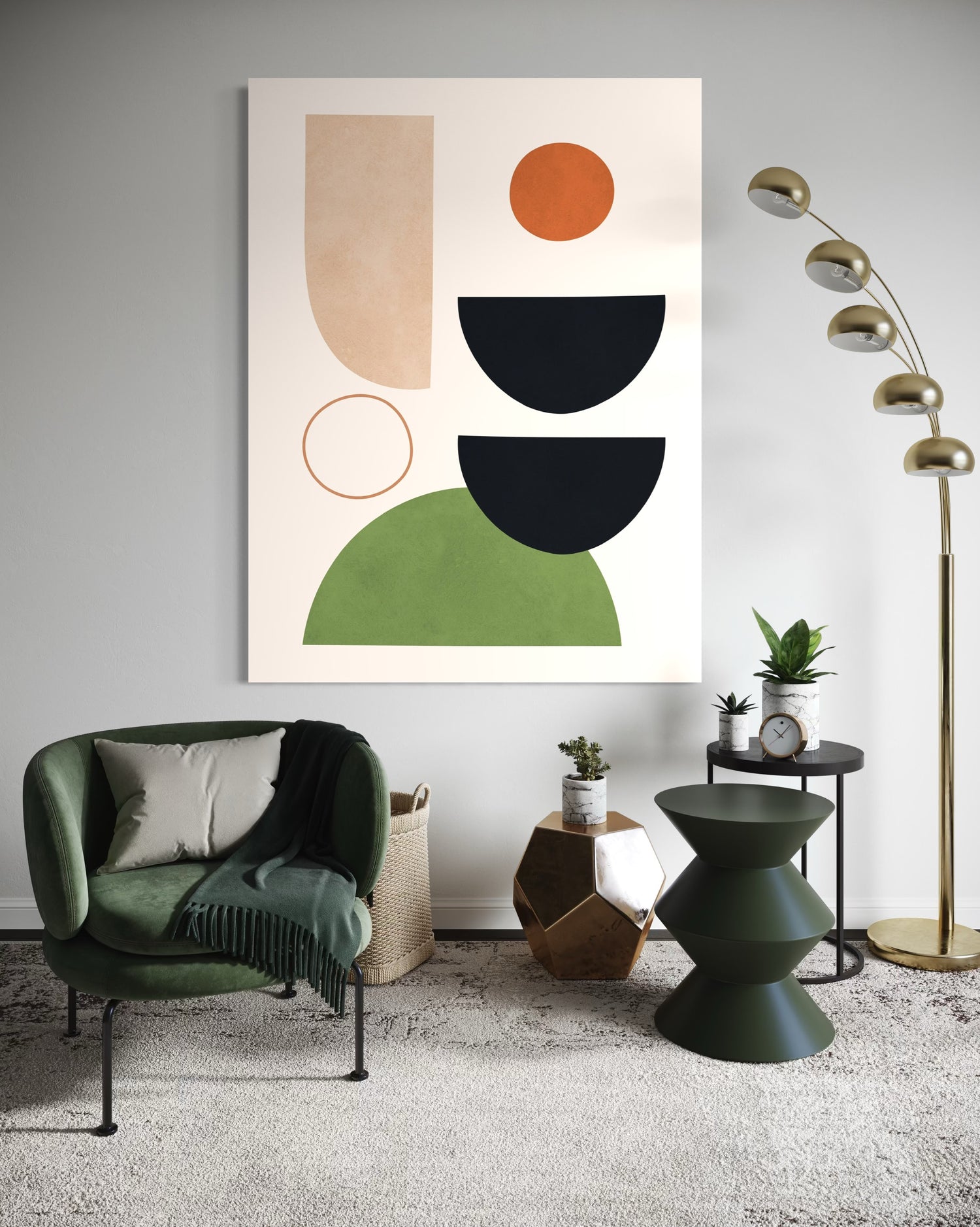 Circles and Semicircles 2 Geometric Wall Art