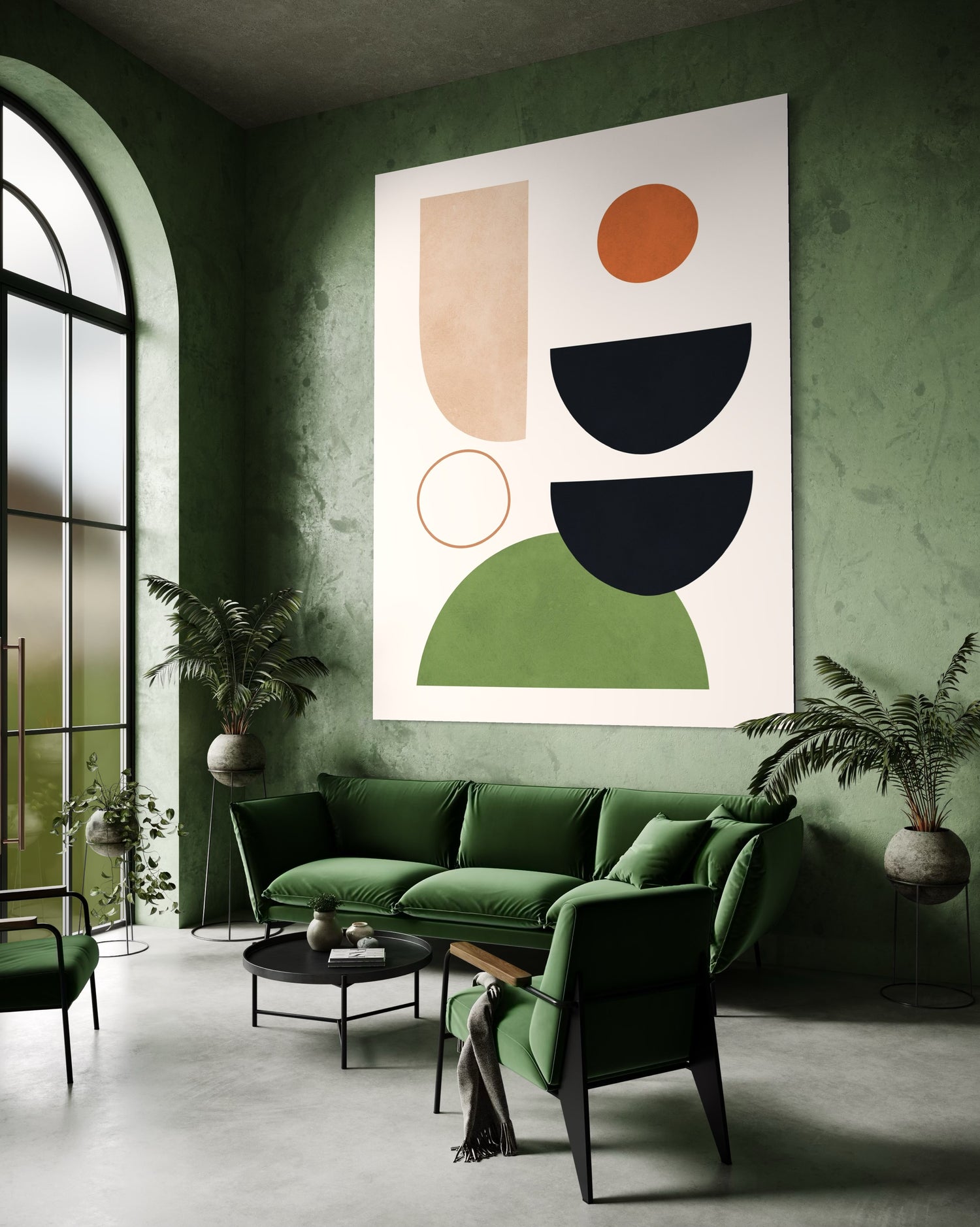 Circles and Semicircles 2 Geometric Wall Art