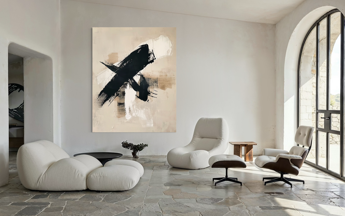 Black Gesture in Motion - Hand Painting