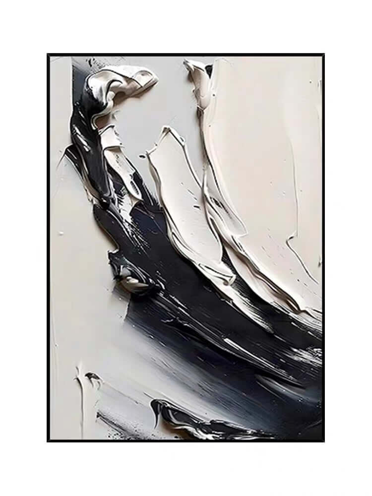 Pintura texturizada en blanco y negro La belleza de la crema