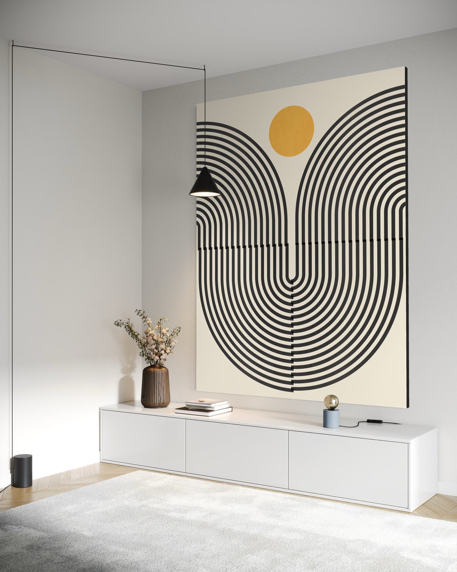 Konzeptioneller Sonnenuntergang Wabi Sabi Wall Art