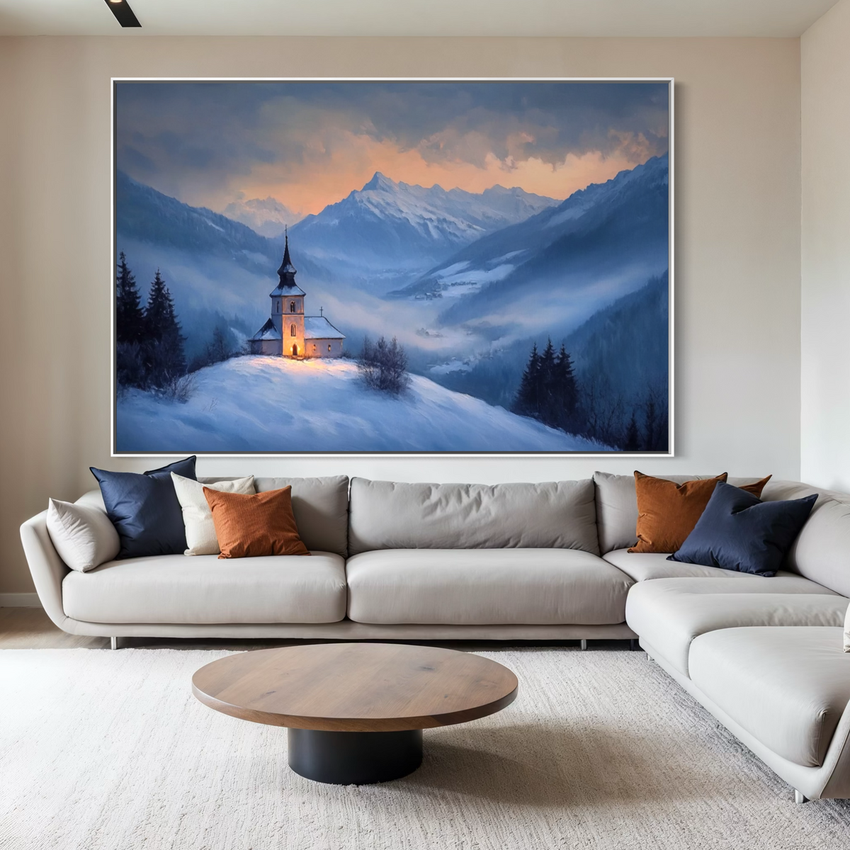 Twilight Chapel in the Valley - Hand Painting