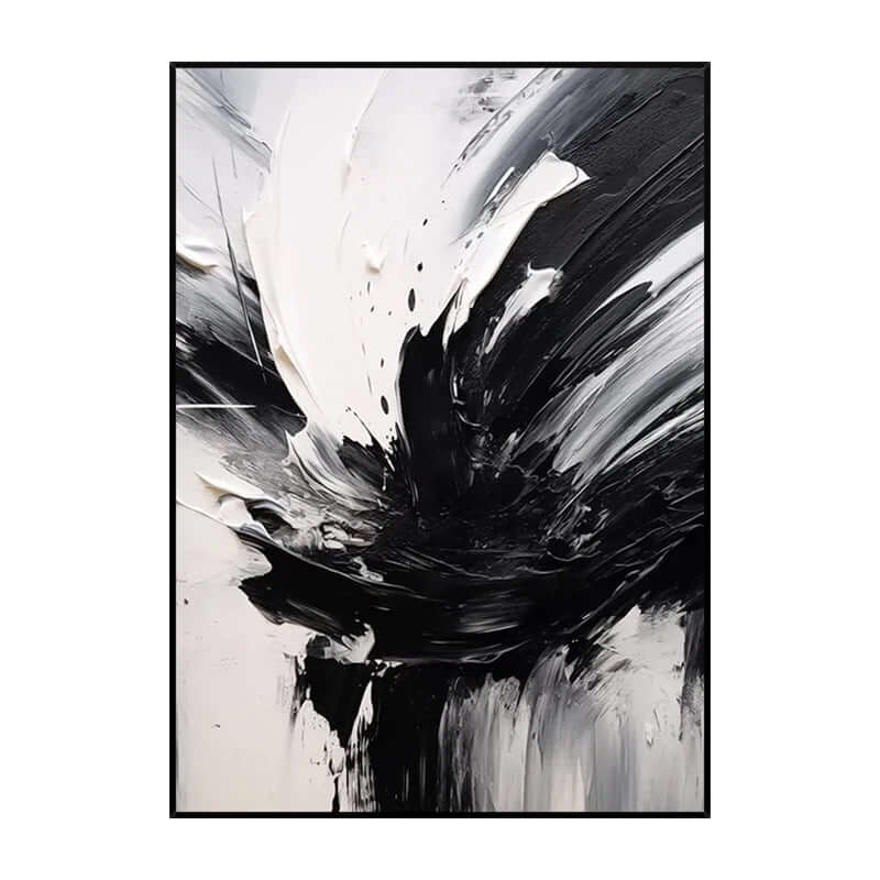 The Black White Splash - Hand Painting