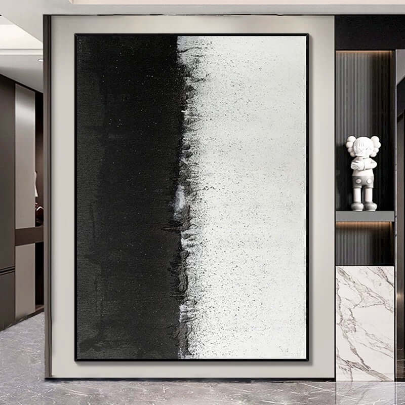 Black White Balance Texture Lounge Wall Art