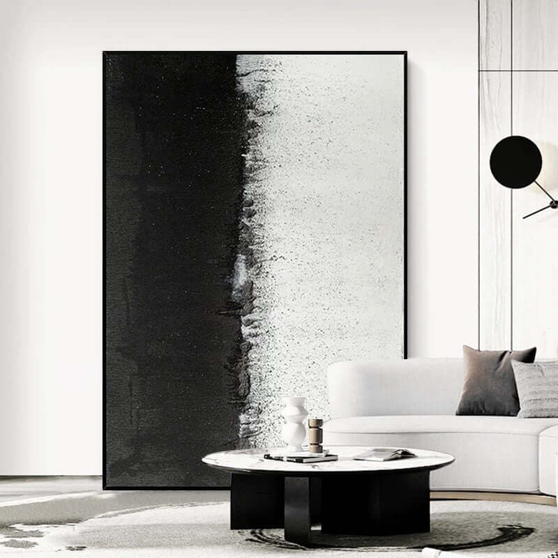 Black White Balance Texture Lounge Wall Art