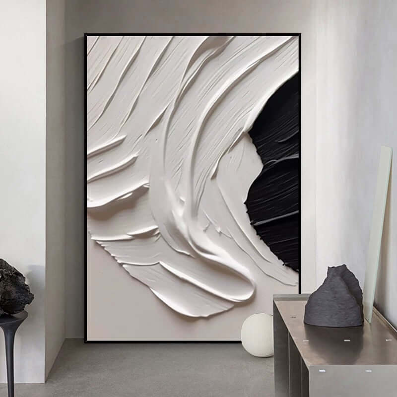 White Black Minimalism Textured Wall Art New Arrivals