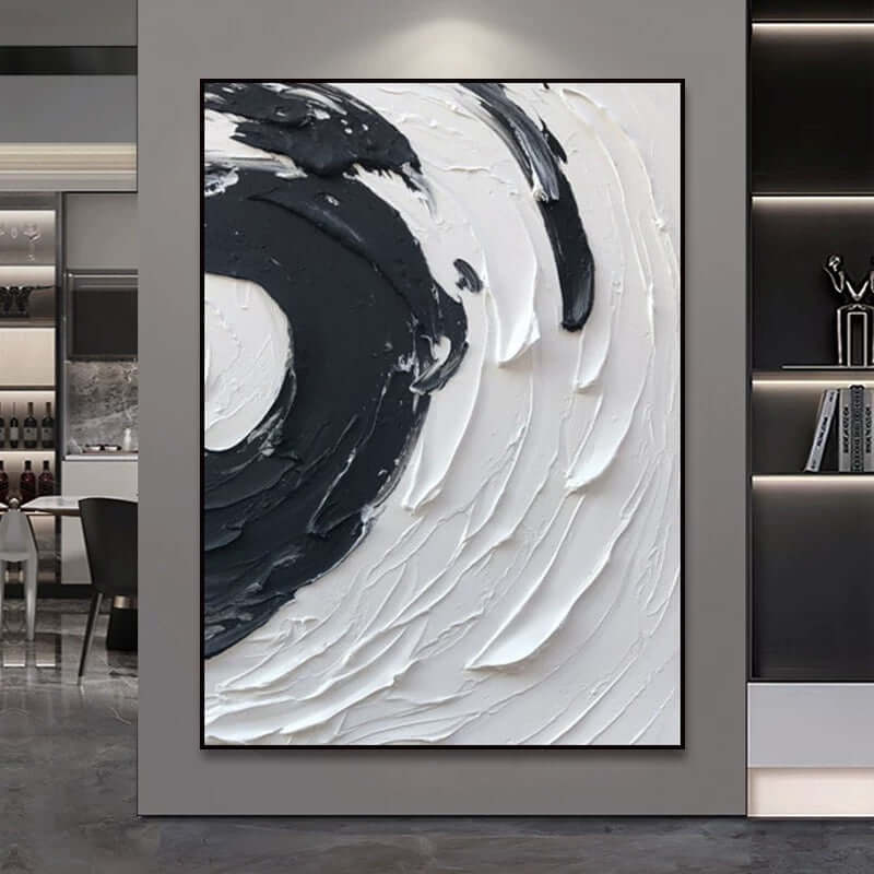 Black White Minimalism - Hand Painting