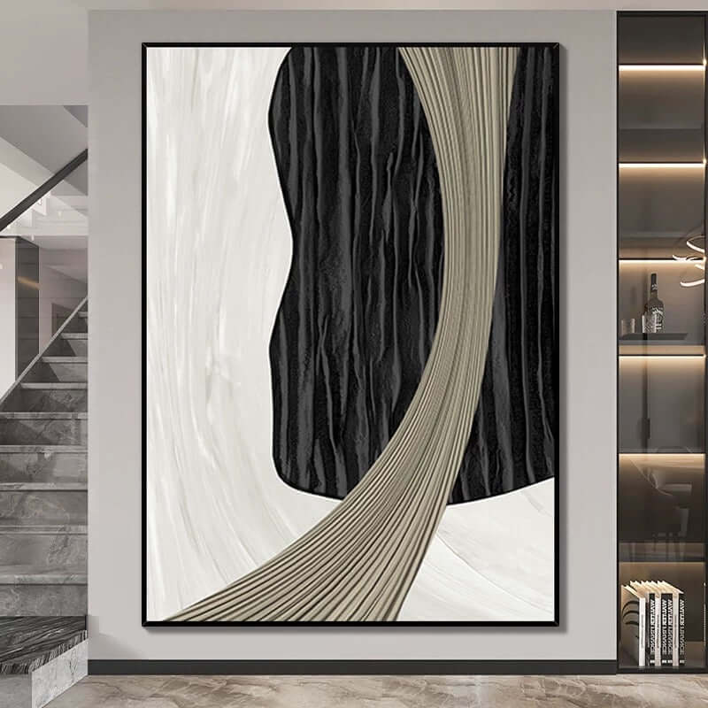 禅スタイルのテクスチャアート1 白黒絵画