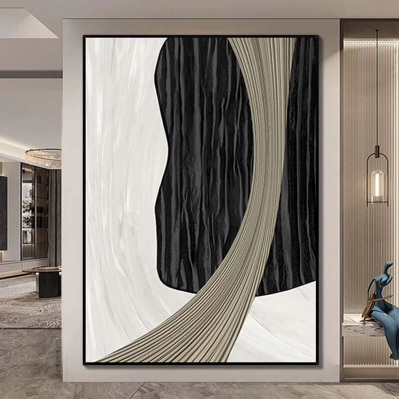 禅スタイルのテクスチャアート1 白黒絵画