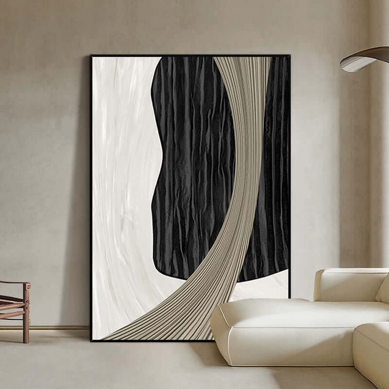 禅スタイルのテクスチャアート1 白黒絵画