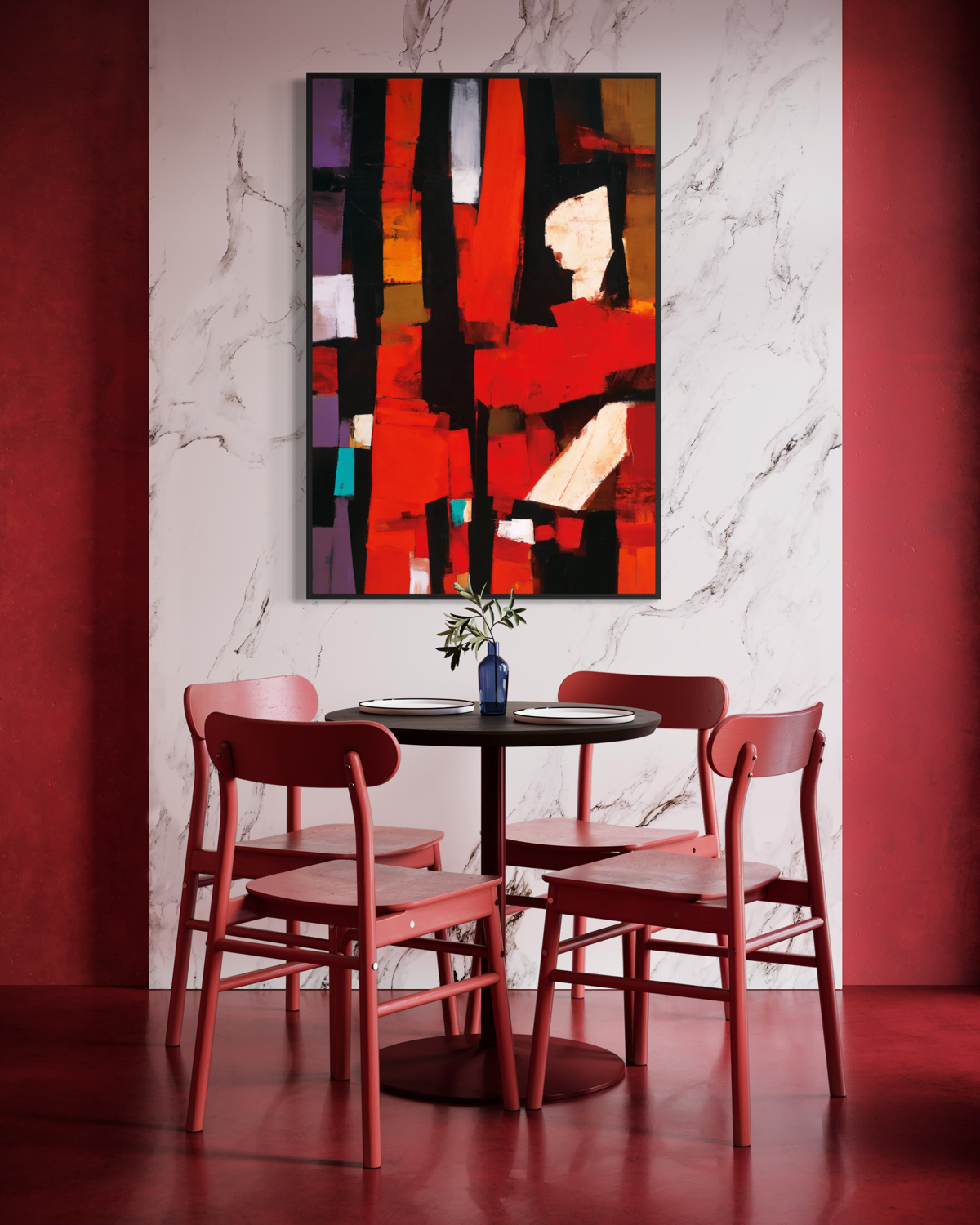 Abstract Crimson Architecture