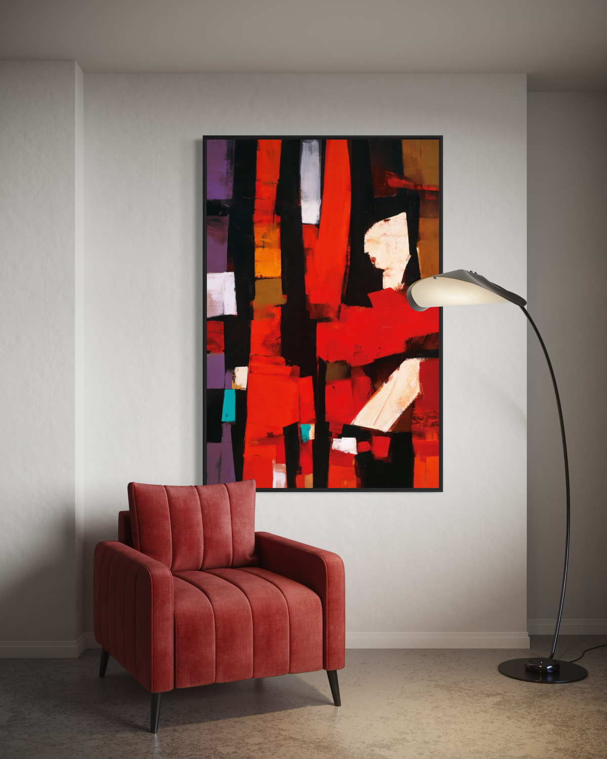 Abstract Crimson Architecture