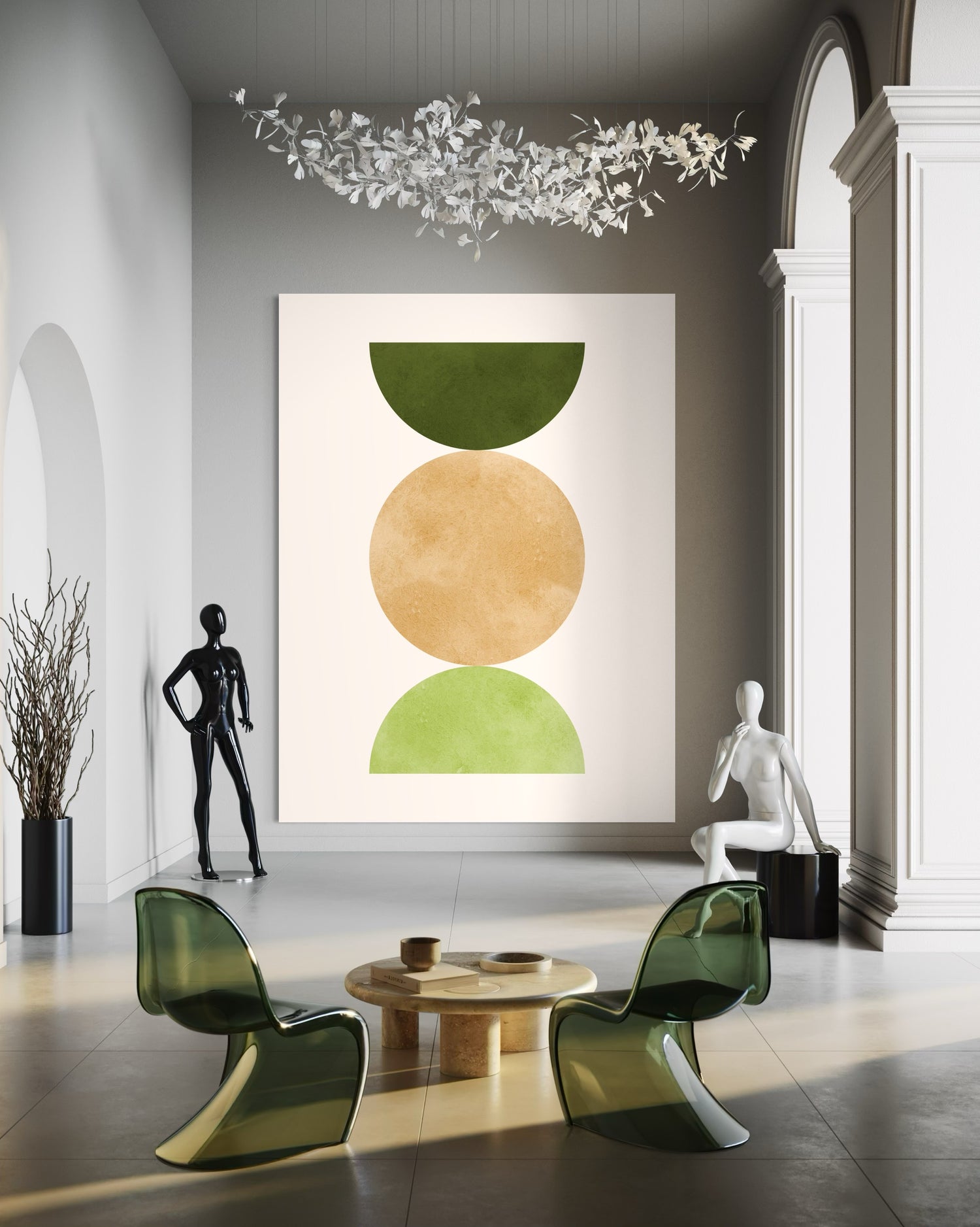 Watercolor Circles Geometric Wall Art