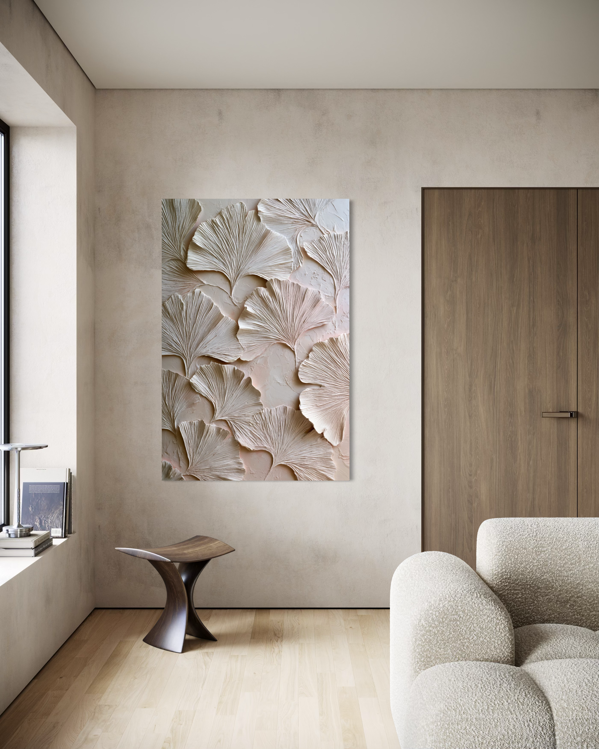 Ginkgo Relief in Soft Ivory