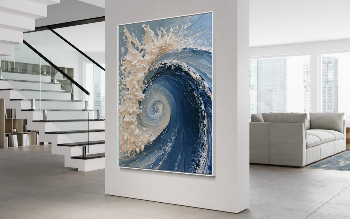 The Dramatic Blue Textured Wave