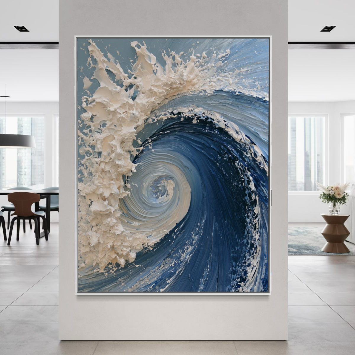 The Dramatic Blue Textured Wave