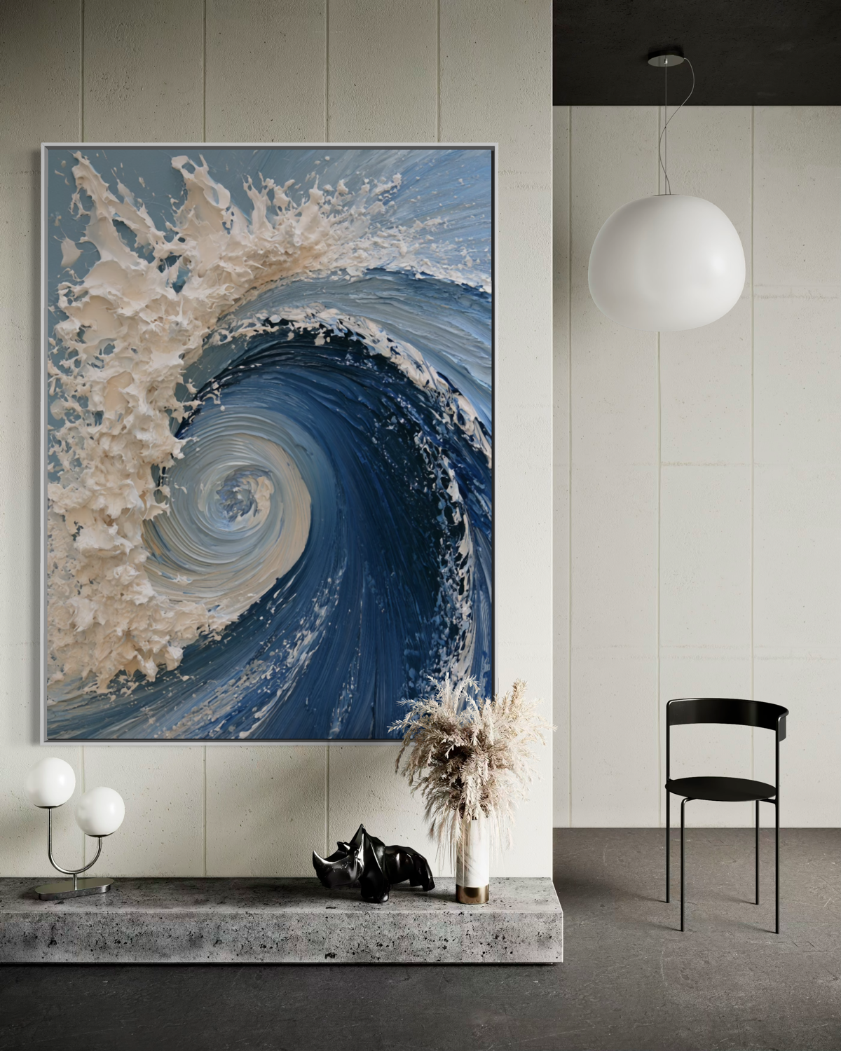 The Dramatic Blue Textured Wave