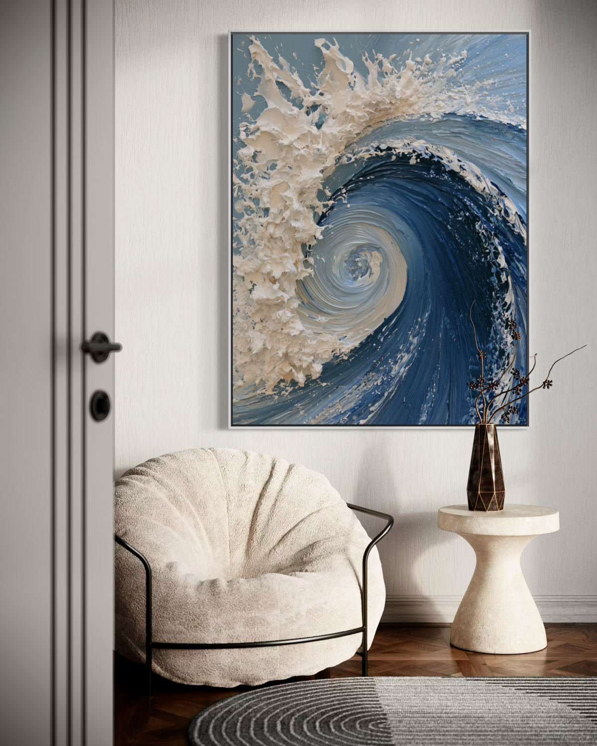 The Dramatic Blue Textured Wave