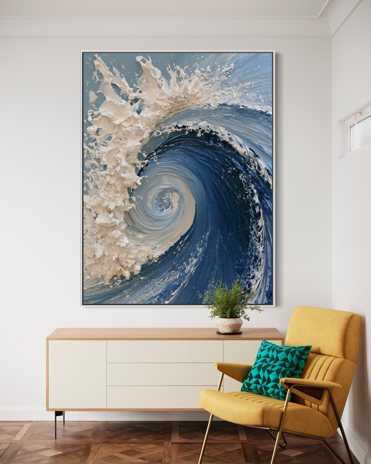 The Dramatic Blue Textured Wave